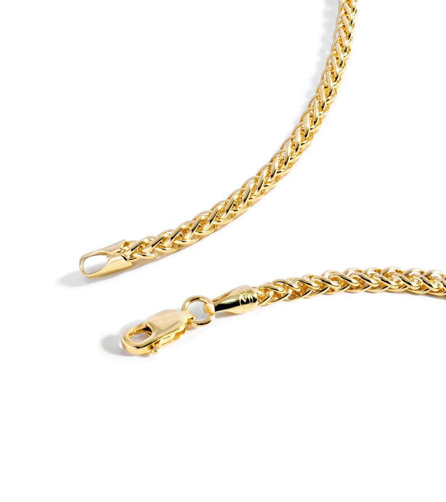 Gold Chain Necklace Collection - 14K Solid Yellow Gold Filled round Wheat/Palm Chain Necklaces for Women and Men with Different Sizes (2.5Mm, or 3.2Mm)