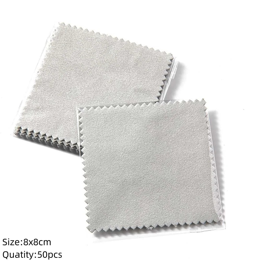 10/50Pc Silver Polish Cleaner Cloth Soft Clean Napkins Wipes for Silverware Gold Jewelry Tool Equipment Making Supplies Handmade